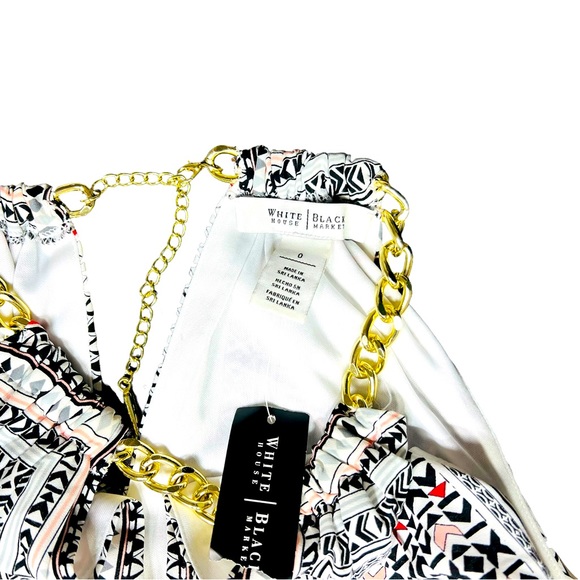WHITE HOUSE BLACK MARKET Halter Chain Neck Hi-Lo Maxi Dress Size 0 NWT - Picture 5 of 5